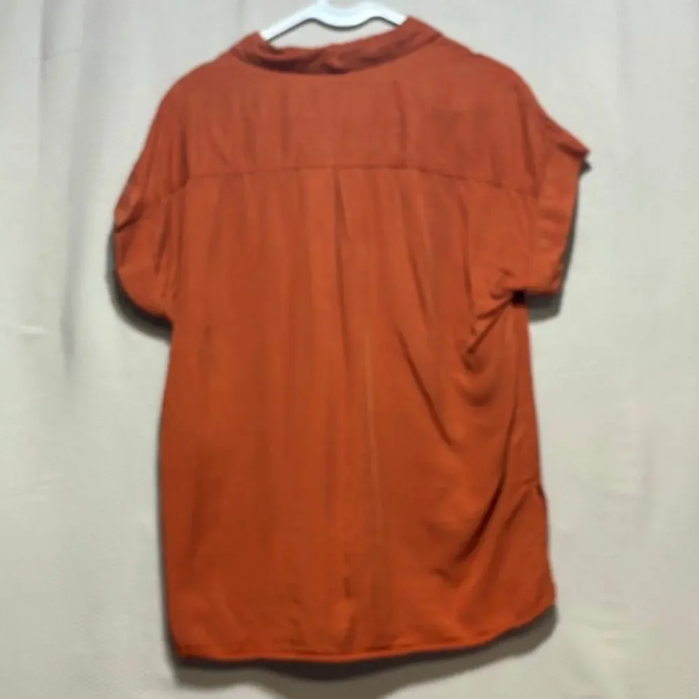 Velvet Heart Women's Burnt Orange Button Short Sleeve Top Size M - Picture 9 of 9